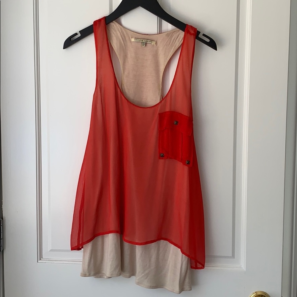 Collective Concepts red 2 layer racer back tank